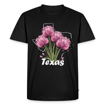 Drapeau du Texas avec printemps floral Texas - T-shirt Premium bio Homme - noir - Devant - Nico (187cm)