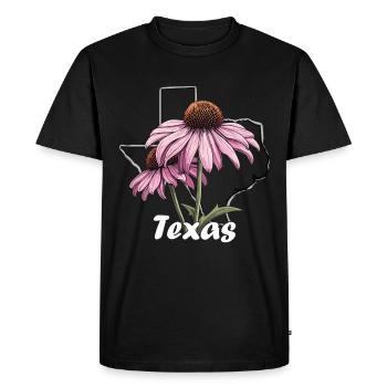 Drapeau du Texas avec printemps floral Texas - T-shirt Premium bio Homme - noir - Devant - Nico (187cm)