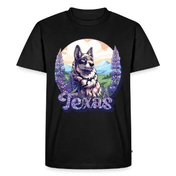 Texas Bluebonnet avec Floral Spring Texas - T-shirt Premium bio Homme - noir - Devant - Nico (187cm)