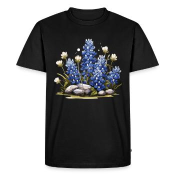 Texas Bluebonnet avec Floral Spring Texas - T-shirt Premium bio Homme - noir - Devant - Nico (187cm)