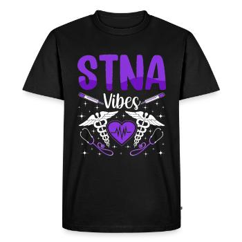 STNA Vibes - State Tested Nursing Assistant STNA - Men's Premium Organic T-Shirt - black - Front - Nico (187cm)
