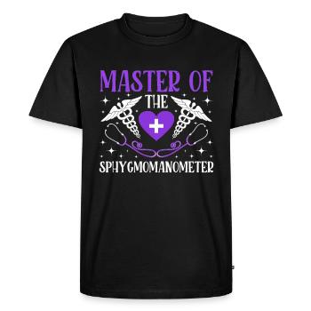 Tensiomètre - STNA State Tested Nursing - T-shirt Premium bio Homme - noir - Devant - Nico (187cm)