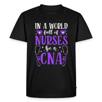 Dans un monde d’infirmières - STNA State - T-shirt Premium bio Homme - noir - Devant - Nico (187cm)