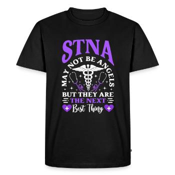 Le meilleur suivant - testé par l’État - T-shirt Premium bio Homme - noir - Devant - Nico (187cm)