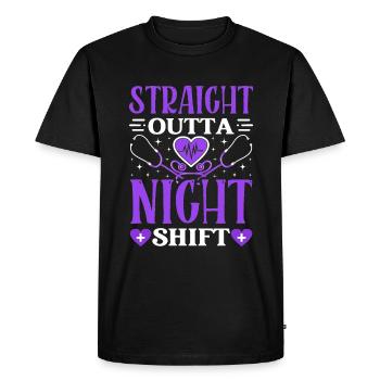DORTE OUTTA NIGHT - Testé par l’État - T-shirt Premium bio Homme - noir - Devant - Nico (187cm)