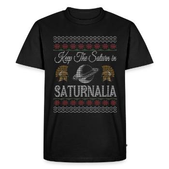 Gardez Saturne dans l’histoire de la - T-shirt Premium bio Homme - noir - Devant - Nico (187cm)