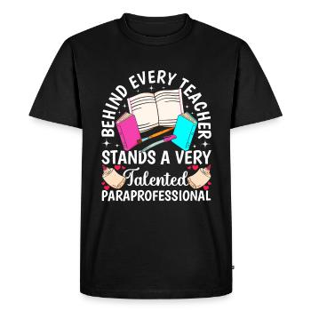 Funny Talented Para Teacher - Men's Premium Organic T-Shirt - black - Front - Nico (187cm)