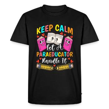 Funny Para Teacher Paraprofessional - Men's Premium Organic T-Shirt - black - Front - Nico (187cm)