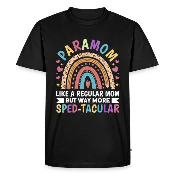 Funny Para Teacher Paraprofessional - Men's Premium Organic T-Shirt - black - Front - Nico (187cm)