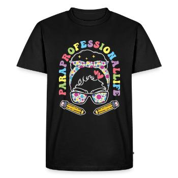 Funny Para Teacher ParaprofessionAllife - Men's Premium Organic T-Shirt - black - Front - Nico (187cm)