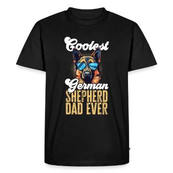 Dog Breed Coolest German Shepherd Dad Ever - Men's Premium Organic T-Shirt - black - Front - Nico (187cm)