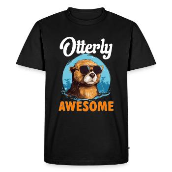 Otter Animal Kids & Adult - Otterly Awesome - Men's Premium Organic T-Shirt - black - Front - Nico (187cm)