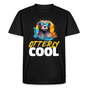 Otter Animal Kids & Adult - Otterly Cool - Men's Premium Organic T-Shirt - black - Front - Nico (187cm)