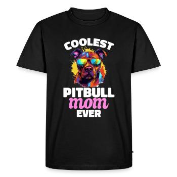Pitbull Pittie - Coolest Pitbull Mom Ever - Men's Premium Organic T-Shirt - black - Front - Nico (187cm)