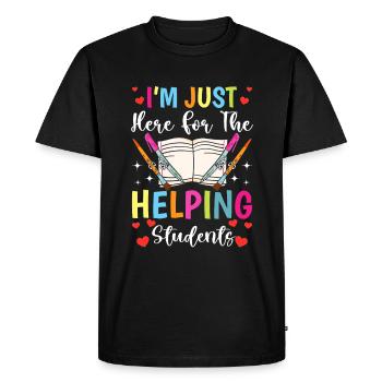 Here To Para Teacher Paraprofessional - Men's Premium Organic T-Shirt - black - Front - Nico (187cm)