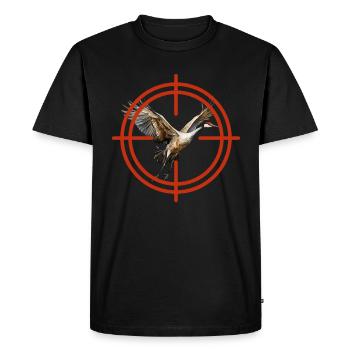 Observation des oiseaux Grue du Canada Nebraska Sandhill - T-shirt Premium bio Homme - noir - Devant - Nico (187cm)