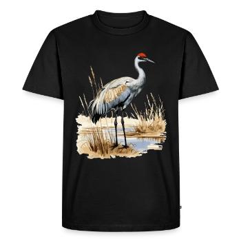 Observation des oiseaux Grue du Canada Nebraska Sandhill - T-shirt Premium bio Homme - noir - Devant - Nico (187cm)