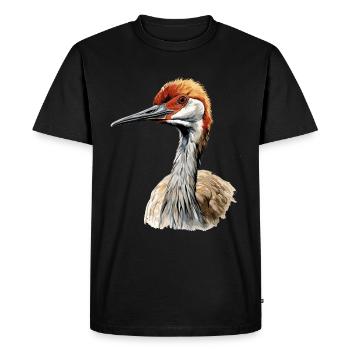 Observation des oiseaux Grue du Canada Nebraska Sandhill - T-shirt Premium bio Homme - noir - Devant - Nico (187cm)