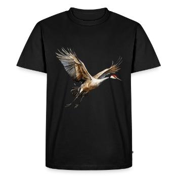 Observation des oiseaux Grue du Canada Nebraska Sandhill - T-shirt Premium bio Homme - noir - Devant - Nico (187cm)