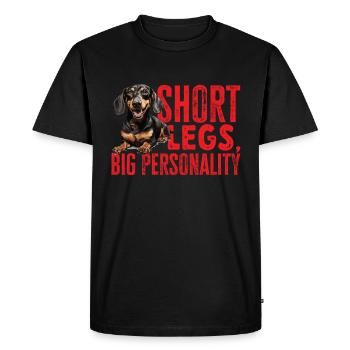 Saucisse saucisse teckel chien Jambes courtes - T-shirt Premium bio Homme - noir - Devant - Nico (187cm)