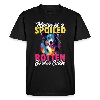 Border Collie Dog - Maman d’un pourri gâté - T-shirt Premium bio Homme - noir - Devant - Nico (187cm)