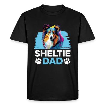 Shetland Sheepdog Dog Sheltie - Sheltie Dad - Männer Premium Bio T-Shirt - Schwarz - Vorne - Nico (187cm)