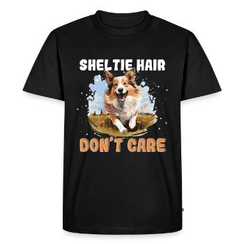 Chien de berger Shetland Chien Sheltie - Sheltie hair - T-shirt Premium bio Homme - noir - Devant - Nico (187cm)