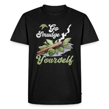 Smudge Sage Feather Spiritual Witchcraft - Men's Premium Organic T-Shirt - black - Front - Nico (187cm)