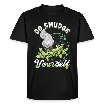 Smudge Sage Feather Spiritual Witchcraft - Men's Premium Organic T-Shirt - black - Front - Nico (187cm)