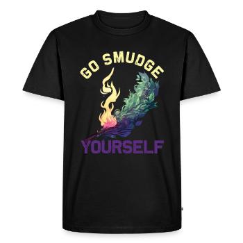Smudge Sage Feather Spiritual Witchcraft - Men's Premium Organic T-Shirt - black - Front - Nico (187cm)