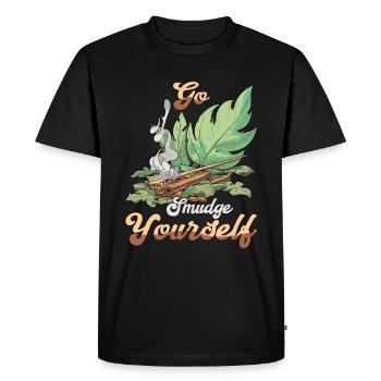 Smudge Sage Feather Spiritual Witchcraft - Men's Premium Organic T-Shirt - black - Front - Nico (187cm)