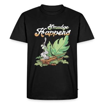 Smudge Sage Feather Spiritual Witchcraft - Men's Premium Organic T-Shirt - black - Front - Nico (187cm)