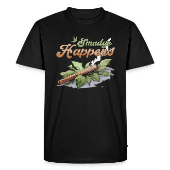 Smudge Sage Feather Spiritual Witchcraft - Men's Premium Organic T-Shirt - black - Front - Nico (187cm)