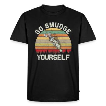 Smudge Sage Feather Spiritual Witchcraft - Men's Premium Organic T-Shirt - black - Front - Nico (187cm)