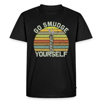 Smudge Sage Feather Spiritual Witchcraft - Men's Premium Organic T-Shirt - black - Front - Nico (187cm)
