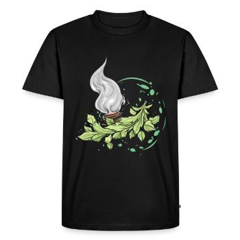 Smudge Sage Feather Spiritual Witchcraft - Men's Premium Organic T-Shirt - black - Front - Nico (187cm)