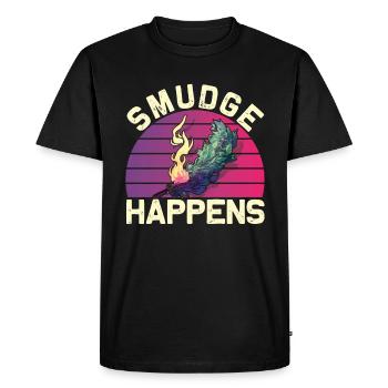 Smudge Sage Feather Spiritual Witchcraft - Men's Premium Organic T-Shirt - black - Front - Nico (187cm)