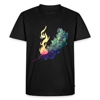 Smudge Sage Feather Spiritual Witchcraft - Men's Premium Organic T-Shirt - black - Front - Nico (187cm)