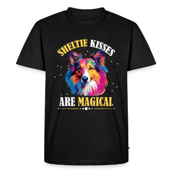 Chien de berger Shetland Chien Sheltie - Sheltie bisous - T-shirt Premium bio Homme - noir - Devant - Nico (187cm)
