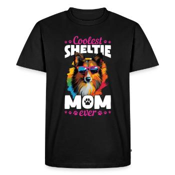 Shetland Chien de berger Chien Sheltie Sheltie Coolest Sheltie Maman - T-shirt Premium bio Homme - noir - Devant - Nico (187cm)