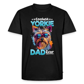Yorkshire Terrier Chien Yorkie - Coolest Yorkie Dad - T-shirt Premium bio Homme - noir - Devant - Nico (187cm)