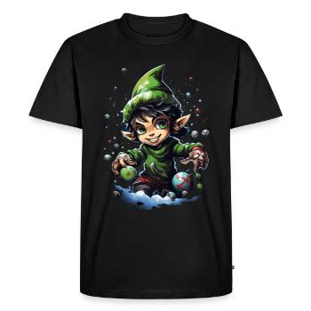 Tenue de Noël Cool Elf - T-shirt Premium bio Homme - noir - Devant - Nico (187cm)
