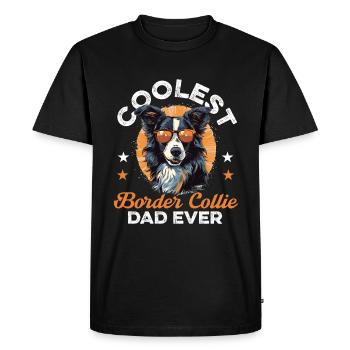 Border Collie Dog - Coolest Border Collie Dad ever - Men's Premium Organic T-Shirt - black - Front - Nico (187cm)
