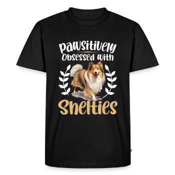 Chien de berger Shetland Chien Sheltie - Pawsitively - T-shirt Premium bio Homme - noir - Devant - Nico (187cm)