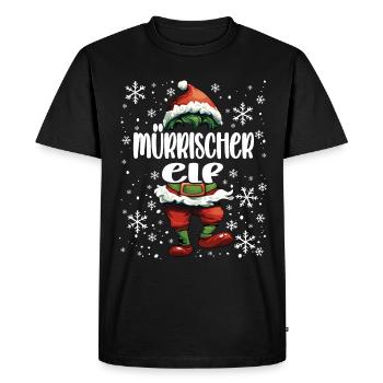Tenue de Noël Grumpy Elf - T-shirt Premium bio Homme - noir - Devant - Nico (187cm)