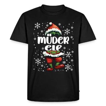 Tenue de Noël Elfe fatigué - T-shirt Premium bio Homme - noir - Devant - Nico (187cm)