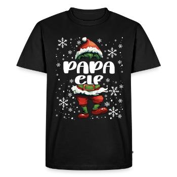 Tenue de Noël Papa Elfe - T-shirt Premium bio Homme - noir - Devant - Nico (187cm)