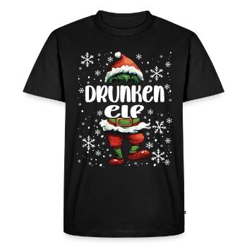 Tenue de Noël Drunken Elf - T-shirt Premium bio Homme - noir - Devant - Nico (187cm)