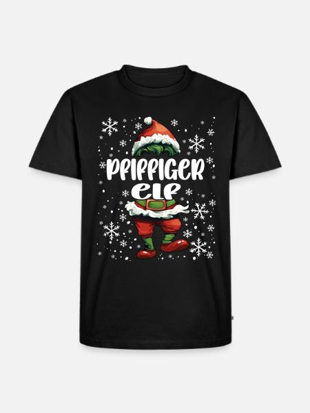 Weihnachtsoutfit Pfiffiger Elf - Männer Premium Bio T-Shirt - Schwarz