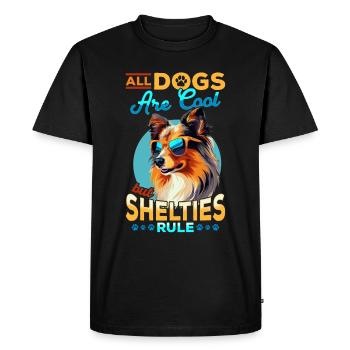 Chien de berger Shetland - Shelties Rule - T-shirt Premium bio Homme - noir - Devant - Nico (187cm)